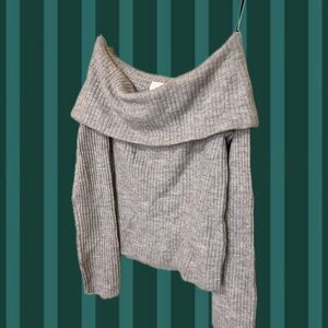 H&M Grey Off-Shoulder Women’s Sweater